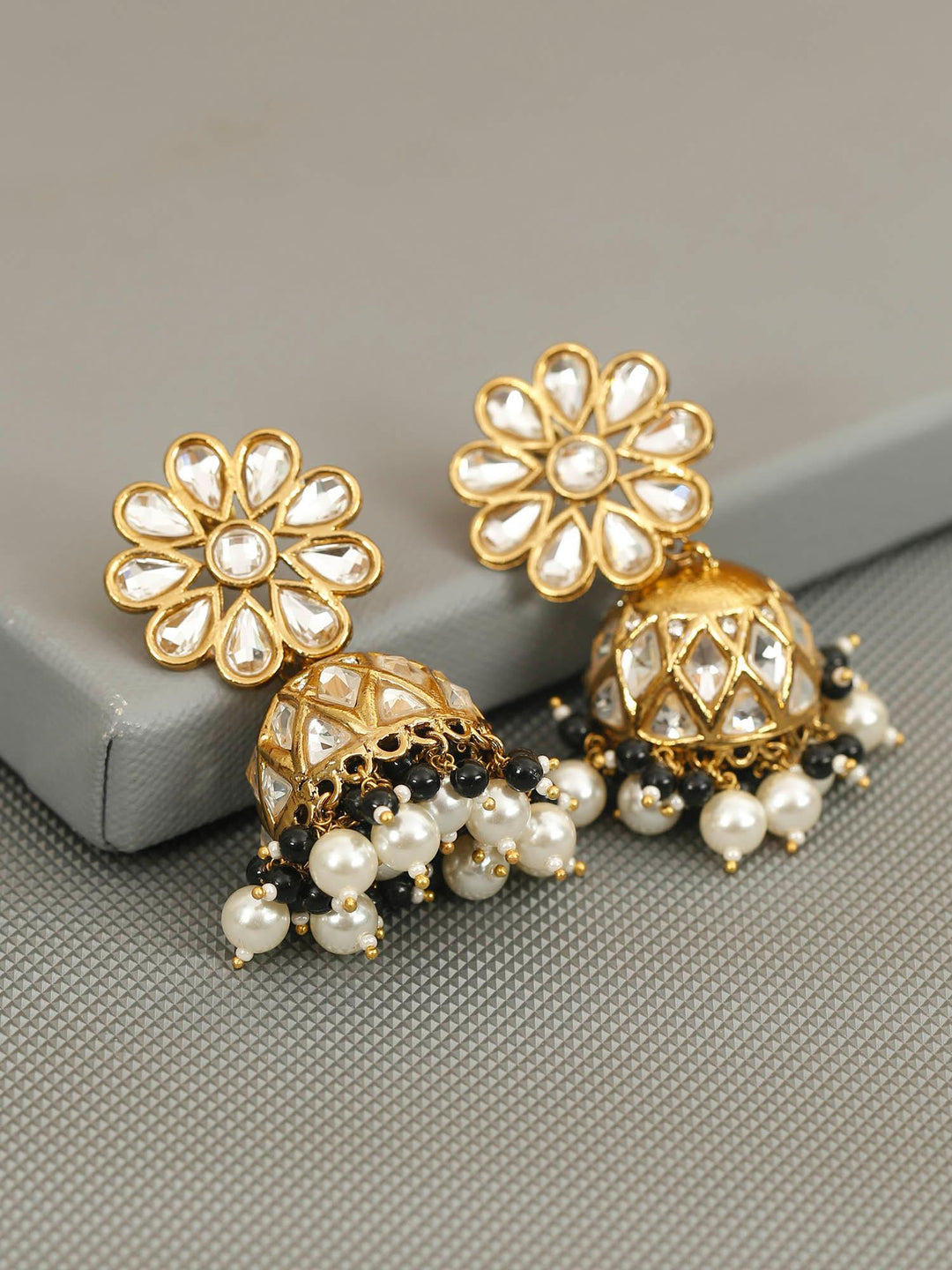 earrings - Bling Bag Jet Jayrani Designer Jhumkis