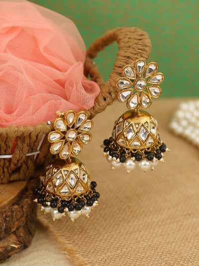 earrings - Bling Bag Jet Jayrani Designer Jhumkis