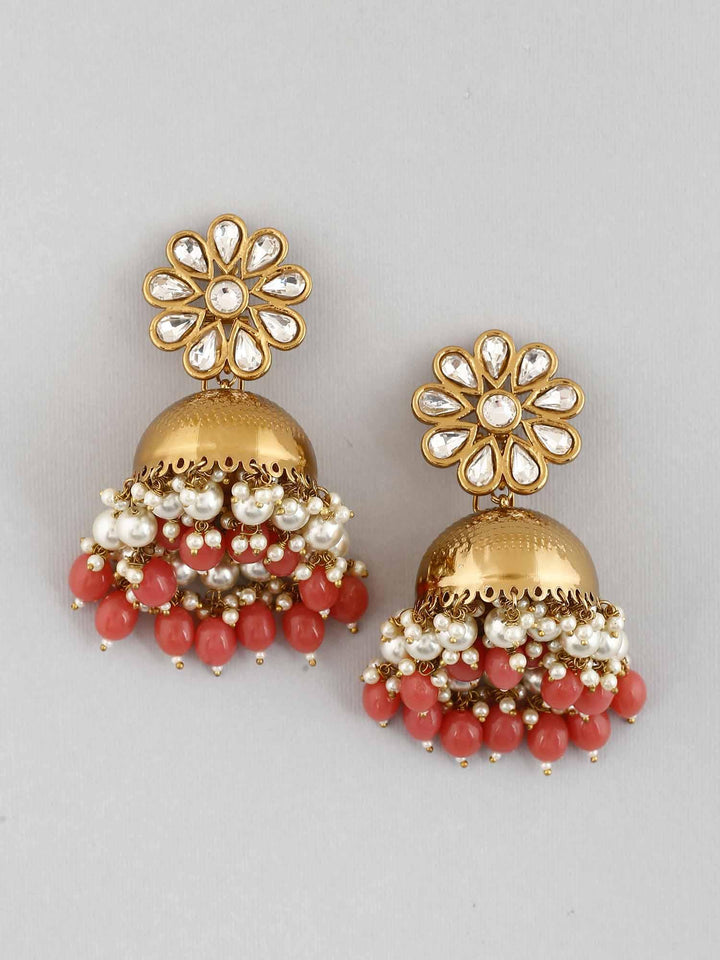 earrings - Bling Bag Coral Akashita Jhumki Earrings