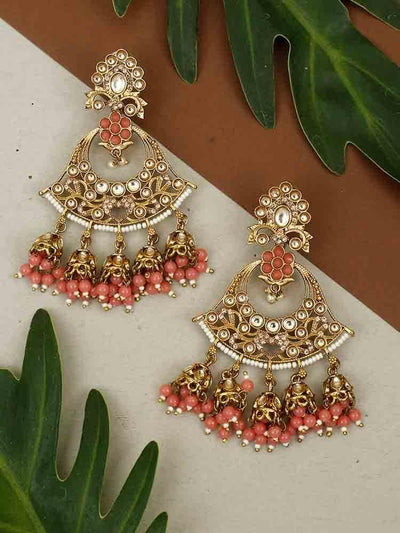 earrings - Bling Bag Coral Bella Jhumki Earrings