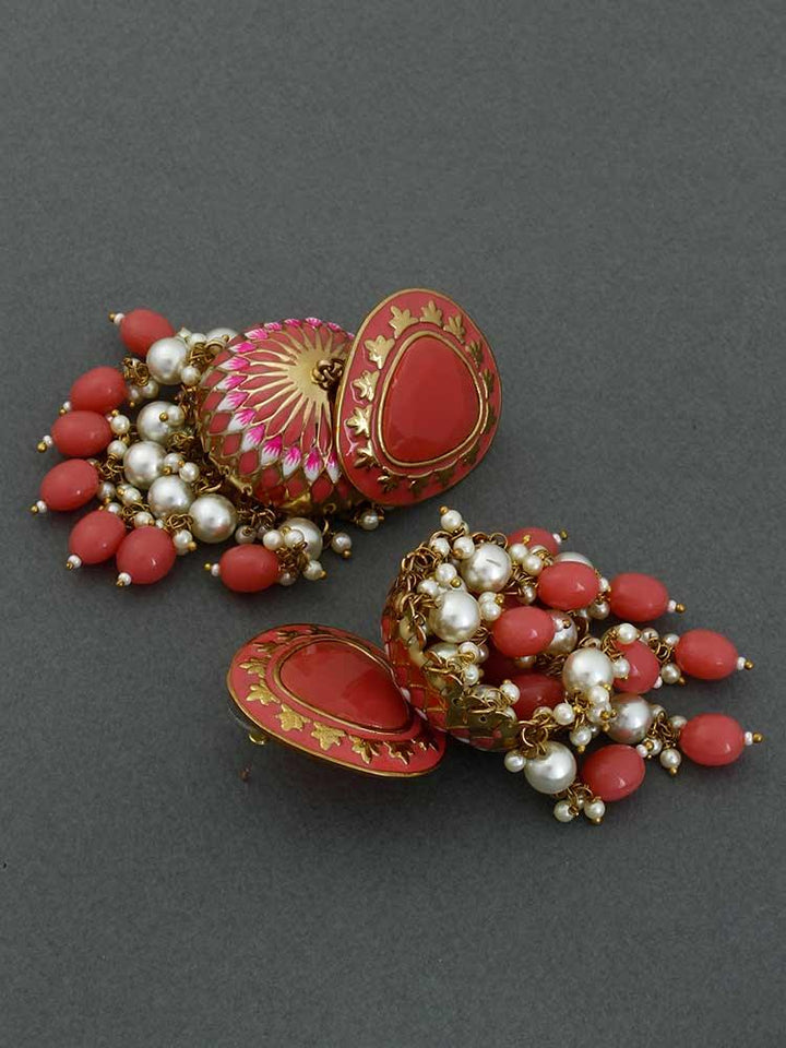 Coral Chetaki Jhumkis - Bling Bag
