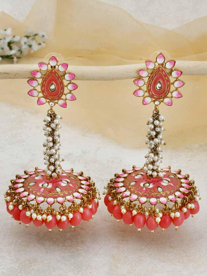 Coral Jacki Jhumkis - Bling Bag
