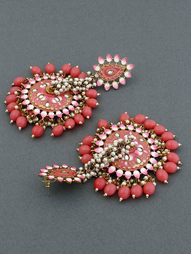 Coral Jacki Jhumkis - Bling Bag