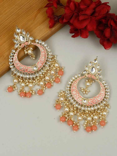 earrings - Bling Bag Coral Kabir Chaandbali Earrings