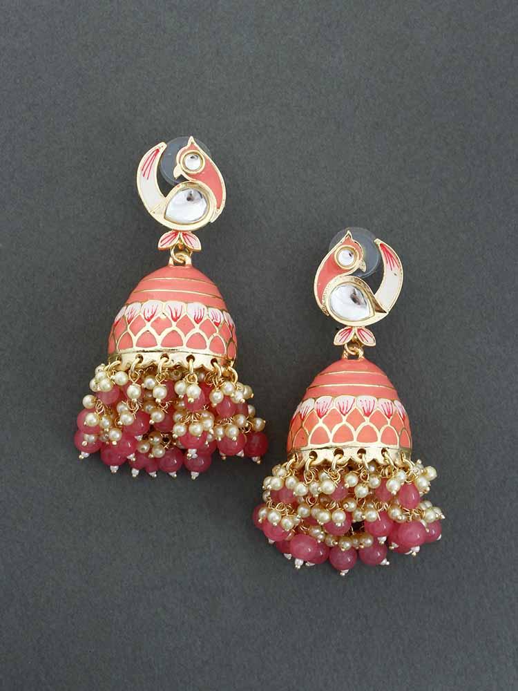 Coral Kuku Jhumkis - Bling Bag