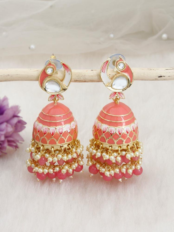 Coral Kuku Jhumkis - Bling Bag