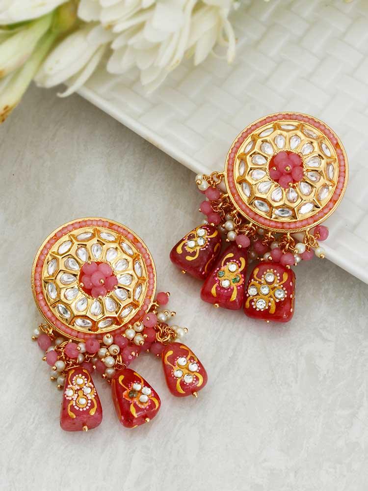 Coral Niharika Designer Earrings - Bling Bag
