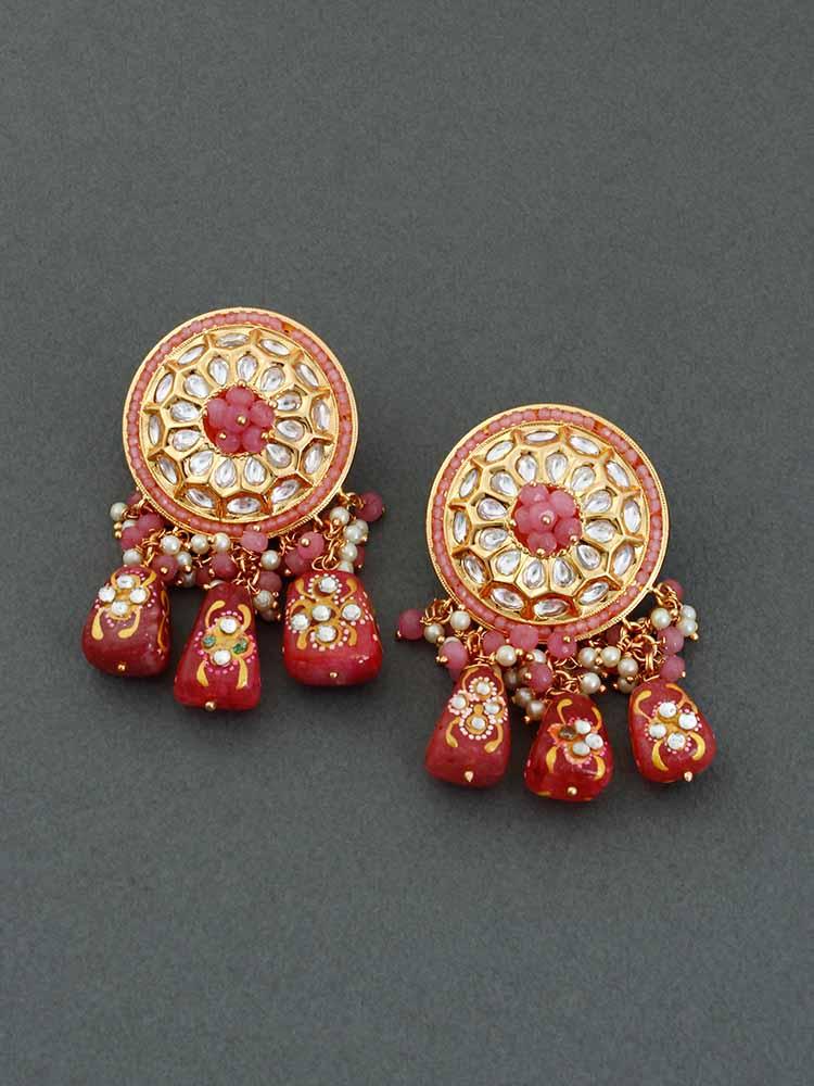Coral Niharika Designer Earrings - Bling Bag