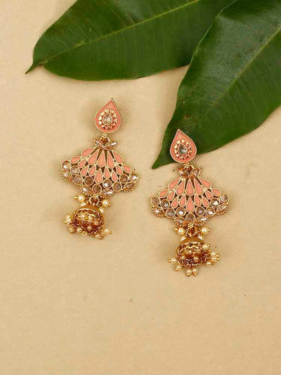 earrings - Bling Bag Coral Nitara Jhumki Earrings