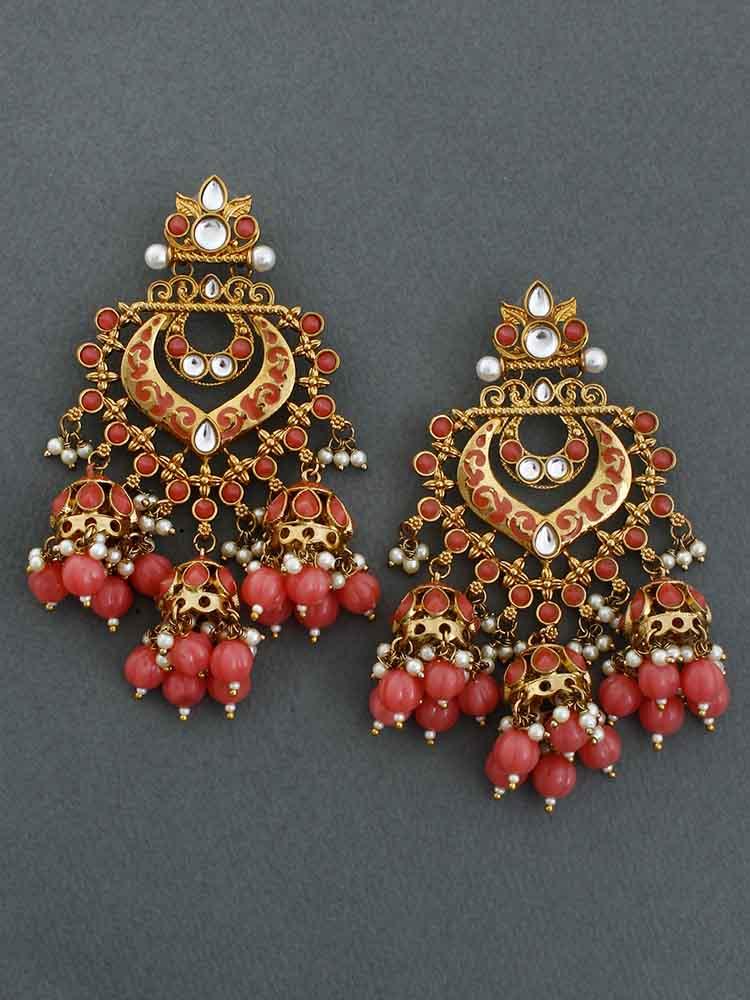 Coral Nityanta Jhumkis - Bling Bag