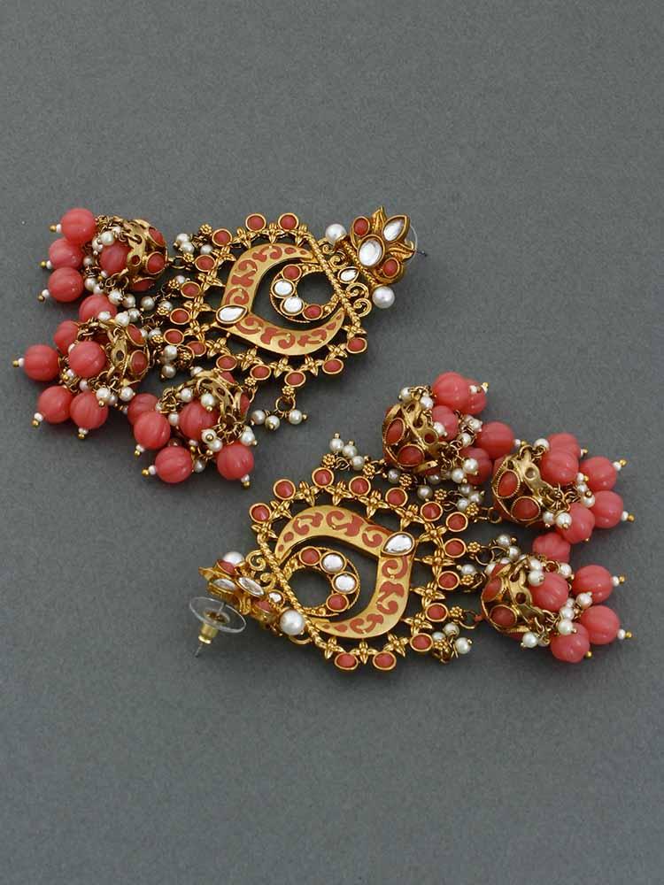 Coral Nityanta Jhumkis - Bling Bag