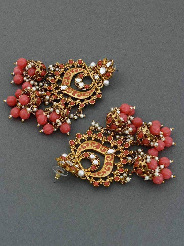 Coral Nityanta Jhumkis - Bling Bag