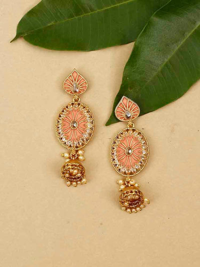 earrings - Bling Bag Coral Noor Jhumki Earrings