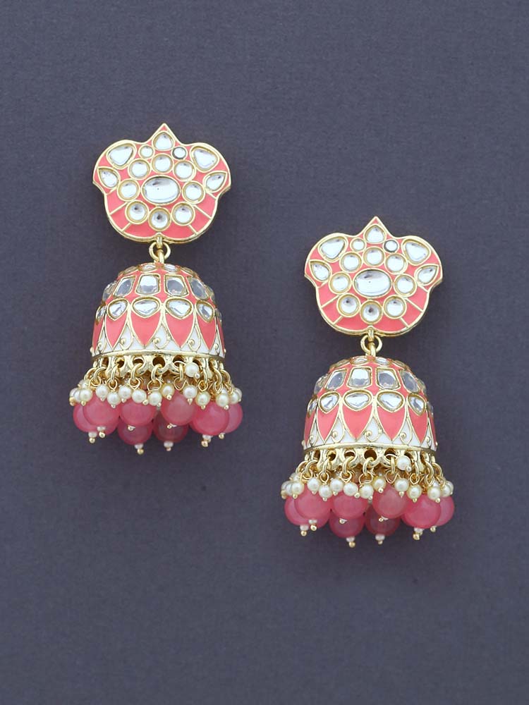 Coral Shirin Jhumkis