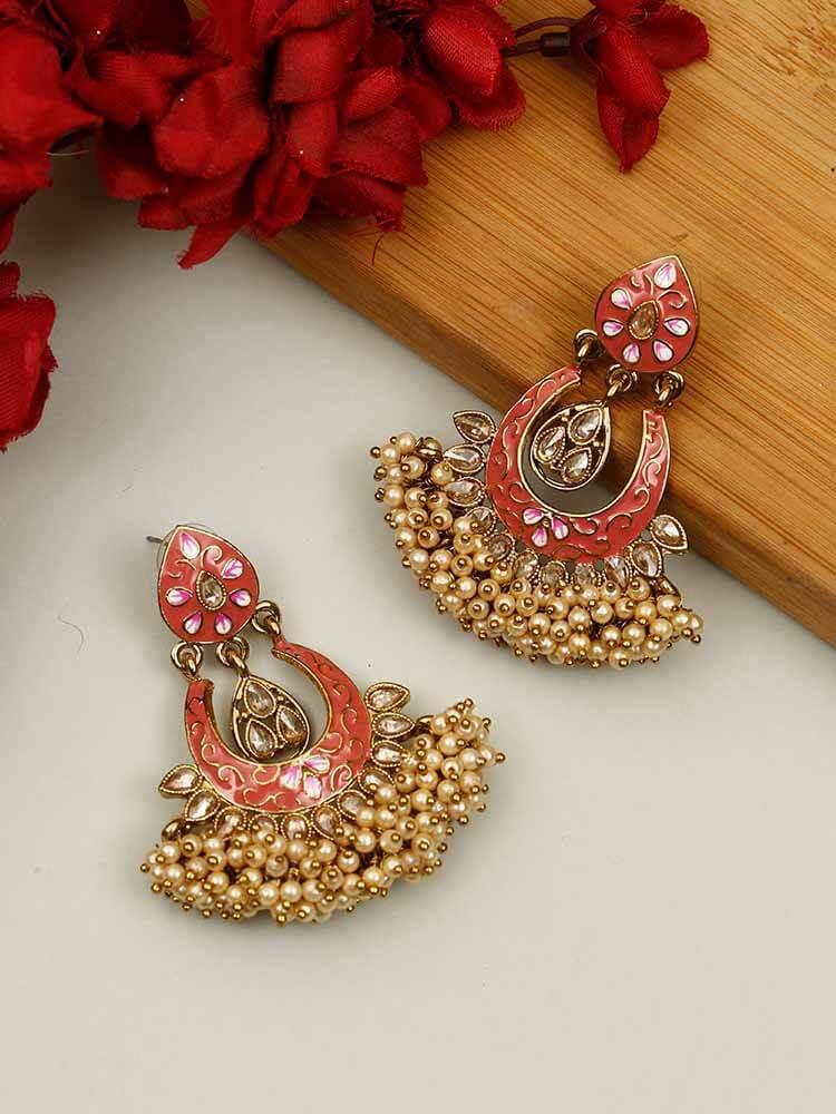 earrings - Bling Bag Coral Vilas Chaandbali Earrings