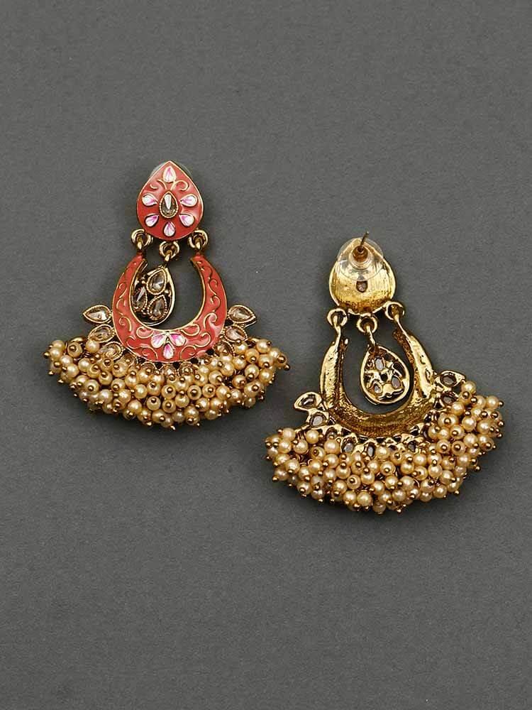 earrings - Bling Bag Coral Vilas Chaandbali Earrings