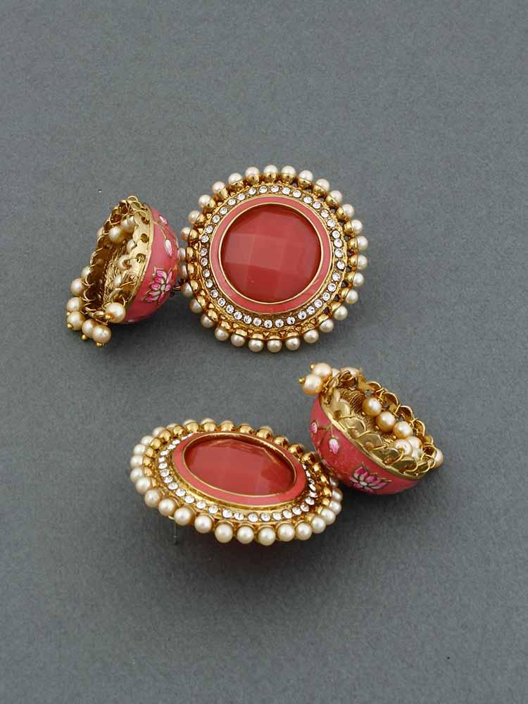 Coral Virat Jhumkis - Bling Bag