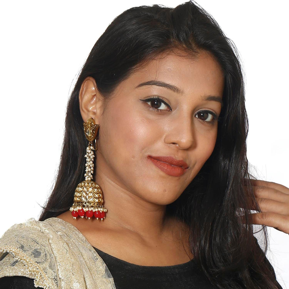 earrings - Bling Bag Red Rajkumari Earrings