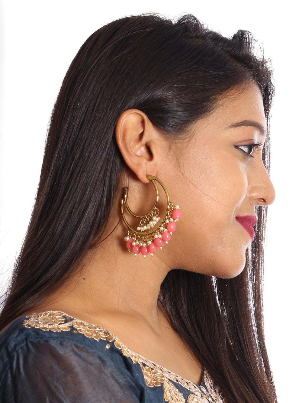 earrings - Bling Bag Coral Warhi Designer Hoops