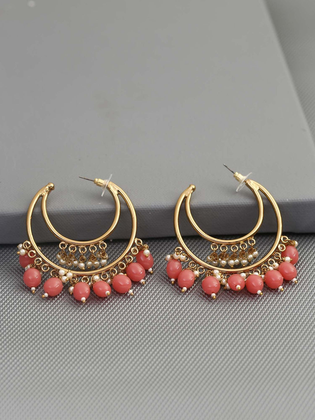 earrings - Bling Bag Coral Warhi Designer Hoops
