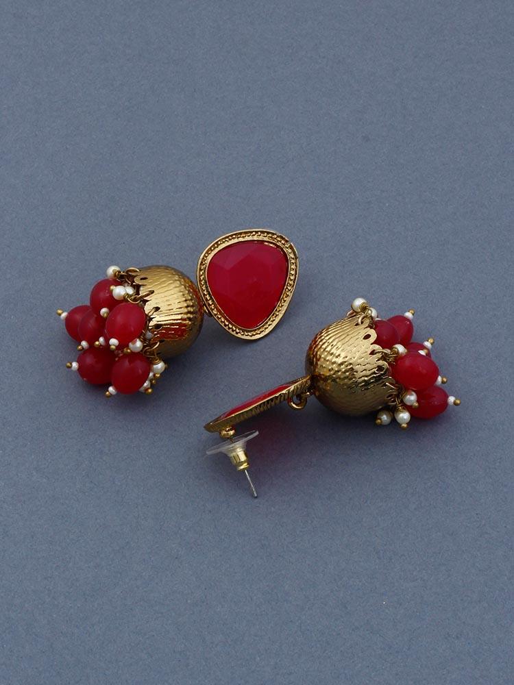 Dark Pink Mini Shesha Jhumkis - Bling Bag