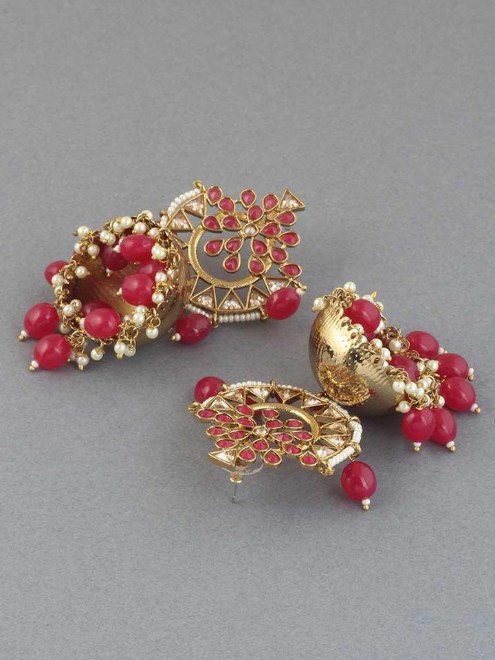 Dark Pink Tez Jhumkis - Bling Bag