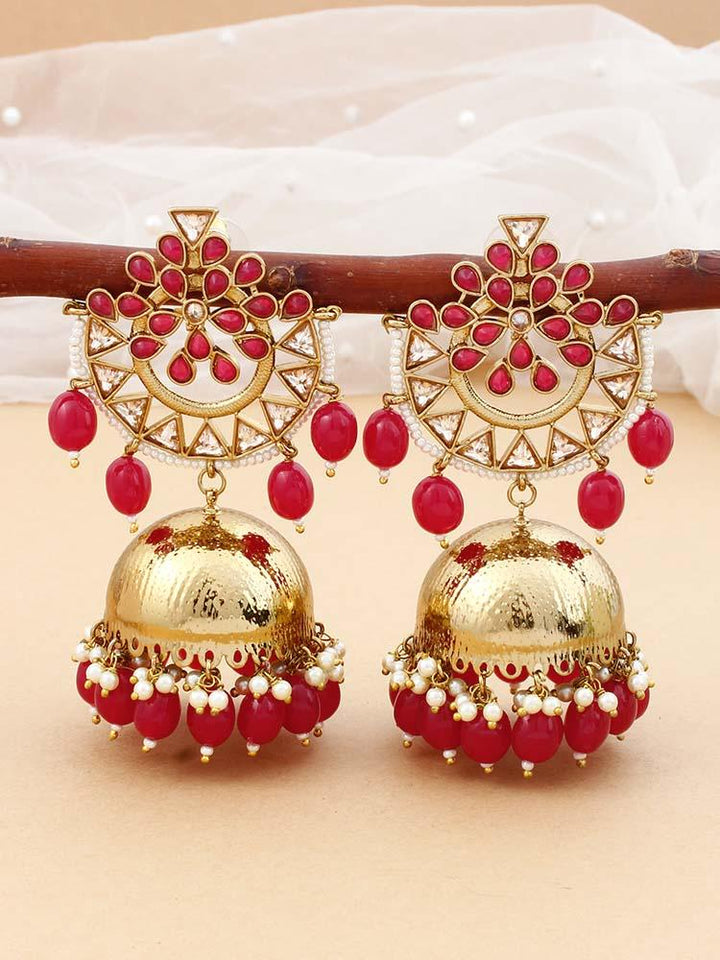 Dark Pink Tez Jhumkis - Bling Bag