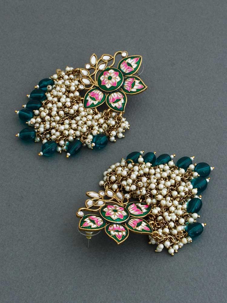 Emerald Chakrika Designer Earrings - Bling Bag