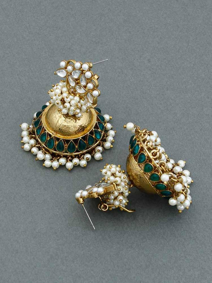 Emerald Hastha Jhumkis - Bling Bag