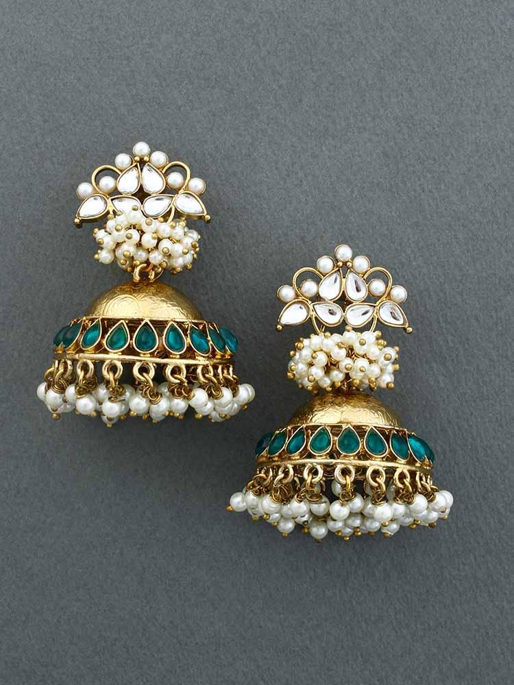 Emerald Hastha Jhumkis - Bling Bag