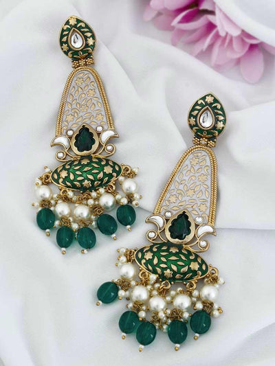 Emerald Mogra Designer Earrings - Bling Bag