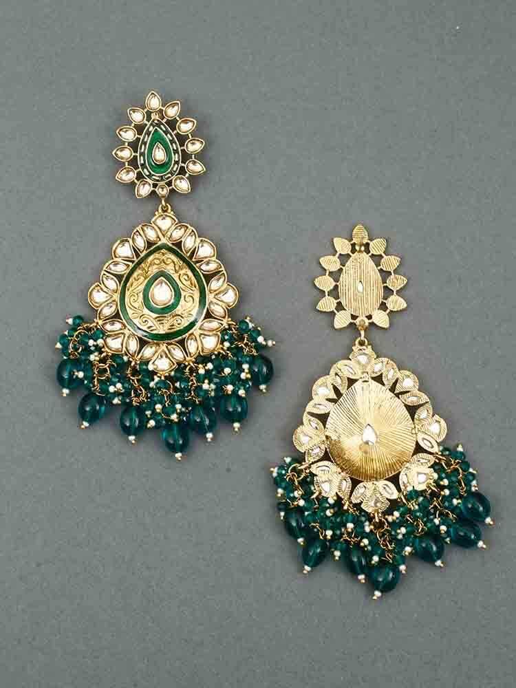 earrings - Bling Bag Emerald Aaritra Designer Earrings