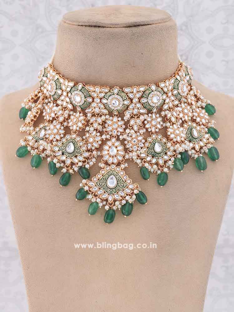 Emerald Abinaya Jewellery Set