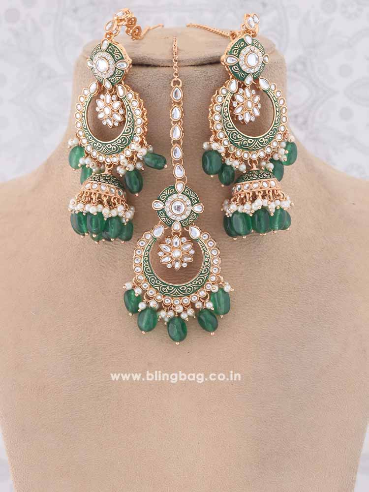 Emerald Abinaya Jewellery Set
