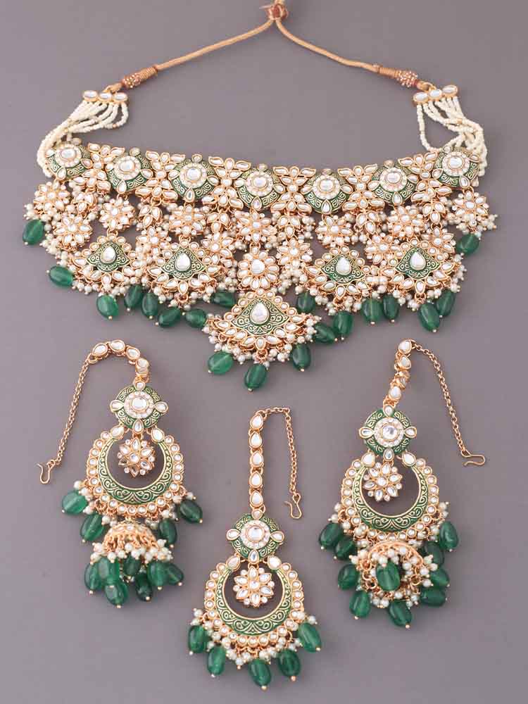 Emerald Abinaya Jewellery Set