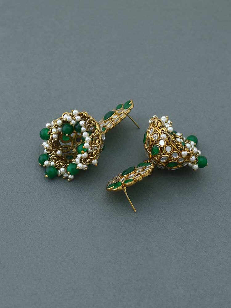Emerald Agniyar Jhumkis