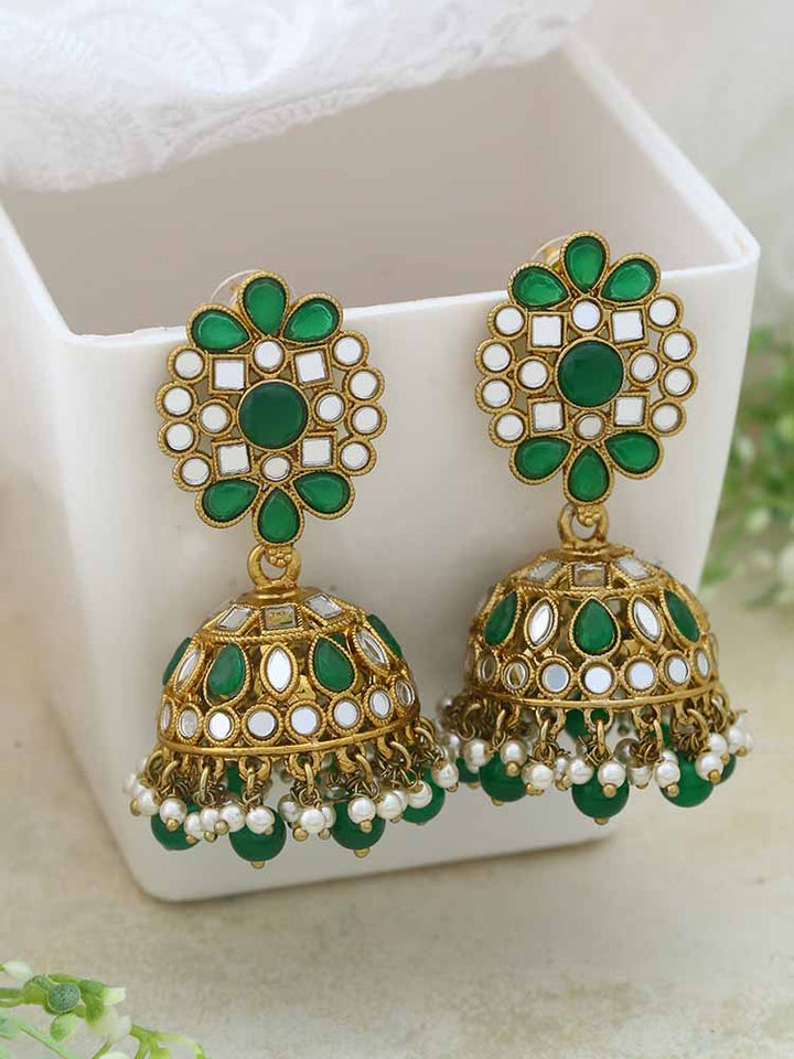 Emerald Agniyar Jhumkis
