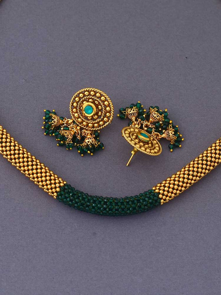 Emerald Ajan Jewellery Set