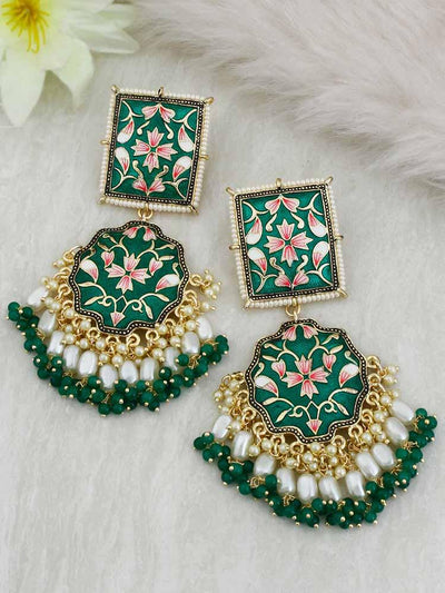 Emerald Disha Designer Earrings - Bling Bag