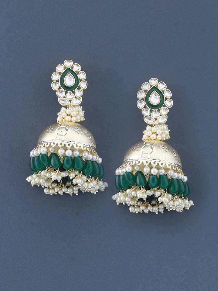 Emerald Elham Jhumkis