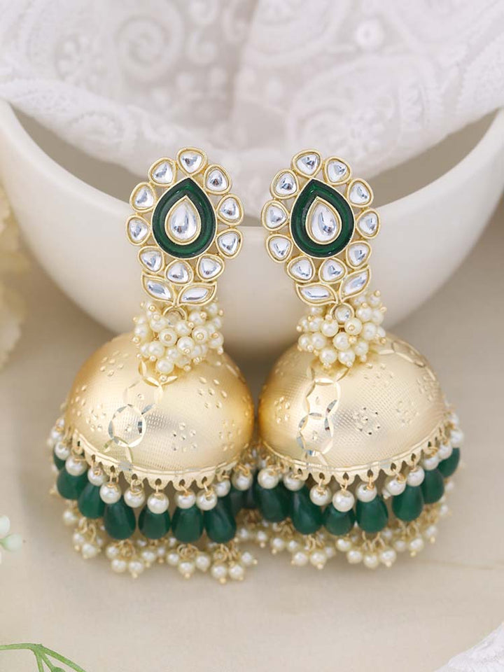 Emerald Elham Jhumkis