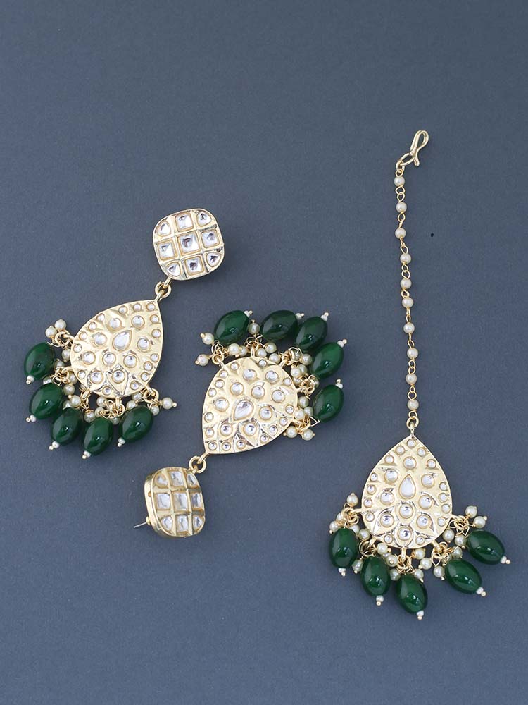 Emerald Elili Maang Tikka Set