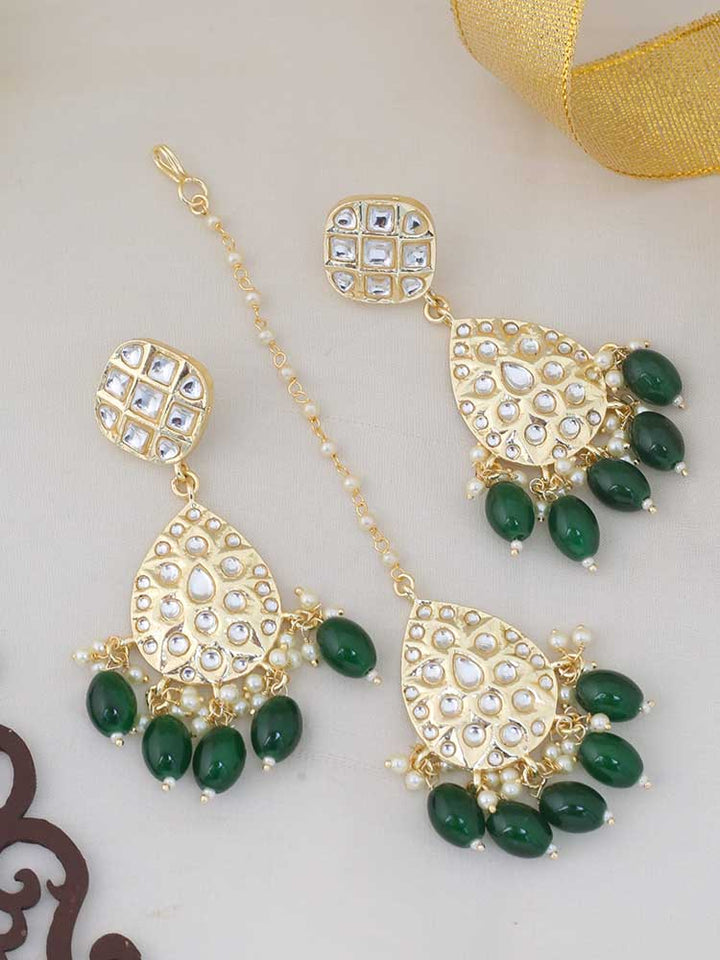 Emerald Elili Maang Tikka Set