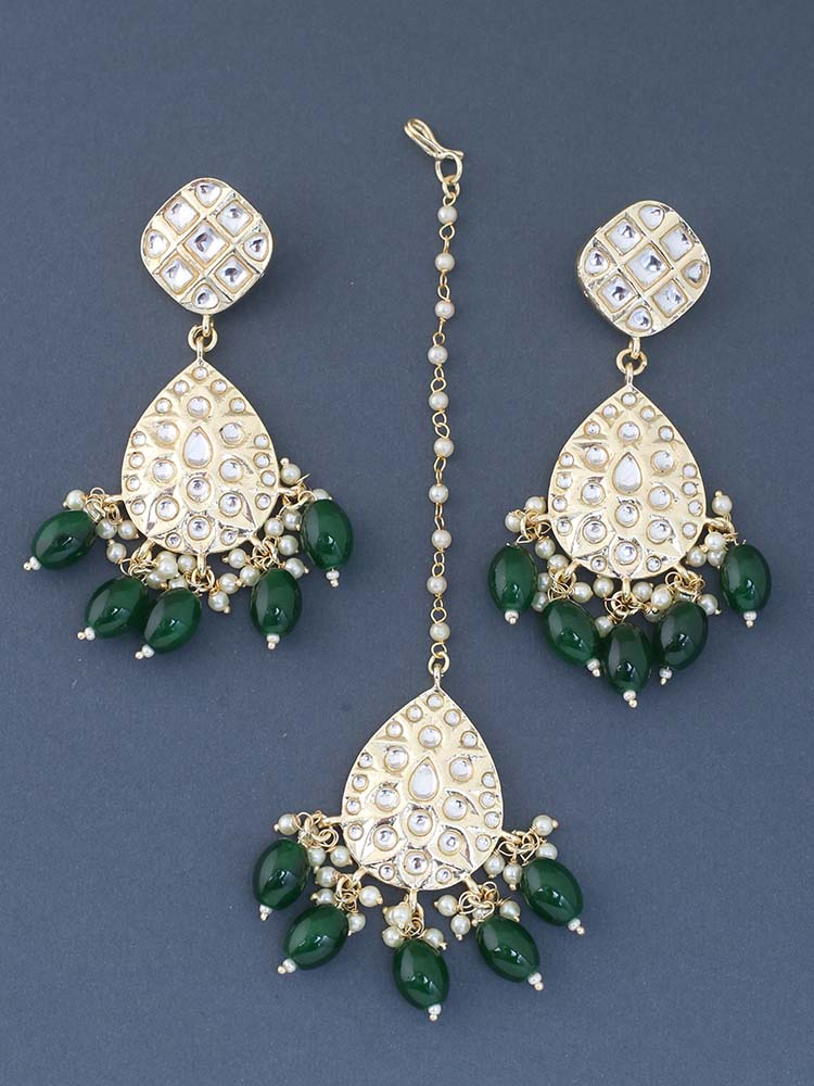 Emerald Elili Maang Tikka Set