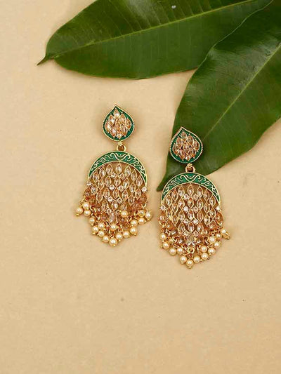 earrings - Bling Bag Emerald Ishika Dangler Earrings