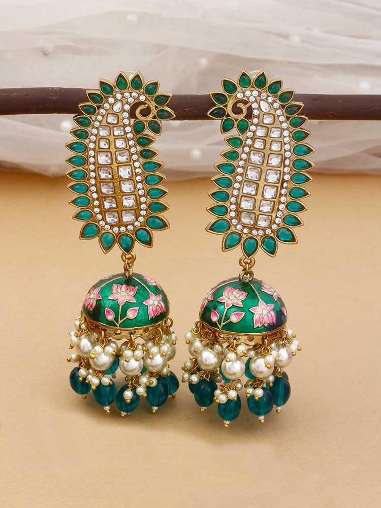 Emerald Kaashi Jhumkis - Bling Bag