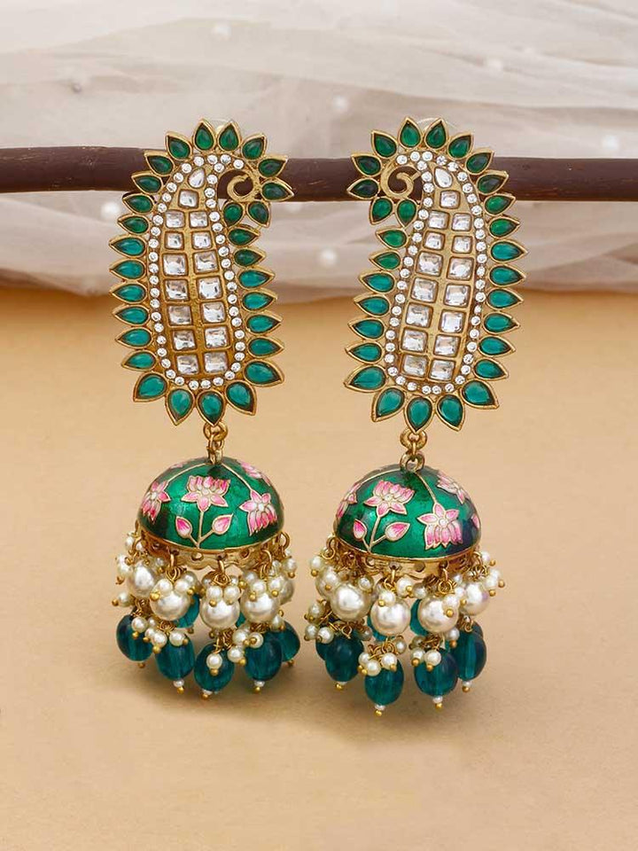 Emerald Kaashi Jhumkis - Bling Bag