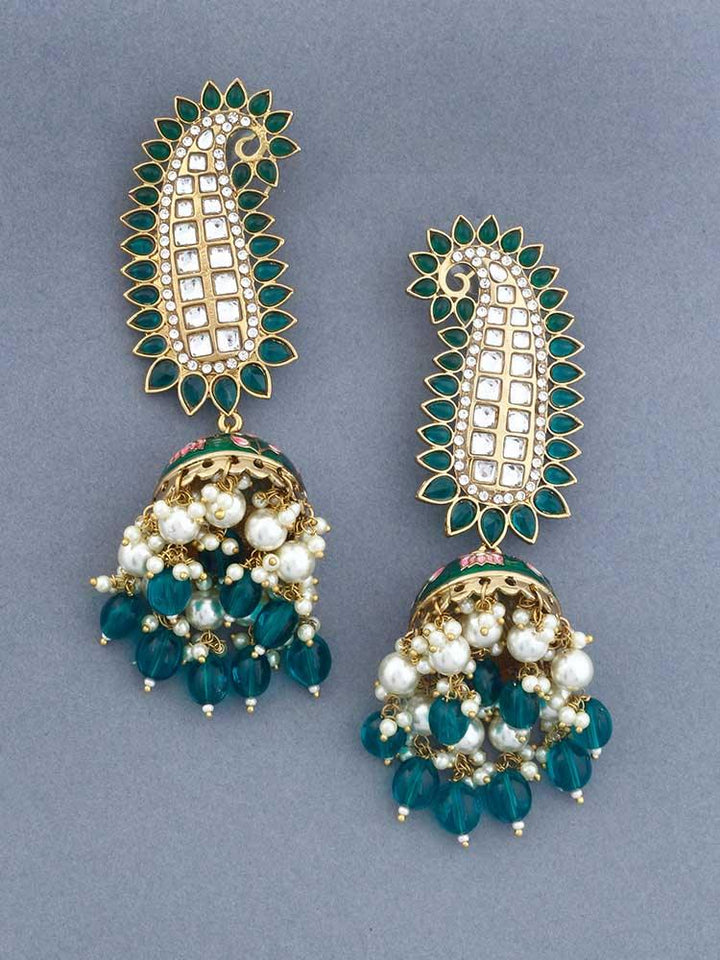 Emerald Kaashi Jhumkis - Bling Bag