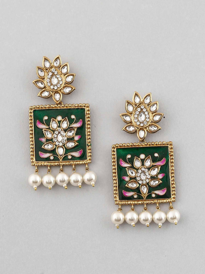 earrings - Bling Bag Emerald Kalavati Designer Earrings
