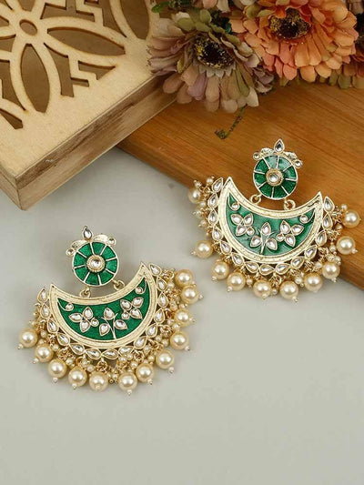earrings - Bling Bag Emerald Kalpesh Chaandbali Earrings